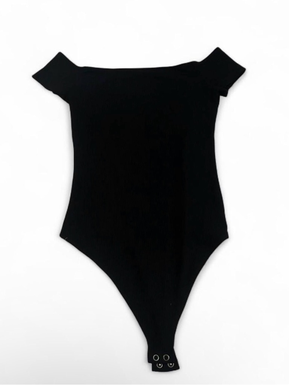 American Eagle Women's Black Off-Shoulder One-Piece Bodysuit